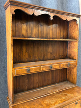 Load image into Gallery viewer, 19th Century English Burl Wood Welsh Dresser with Plate Rack