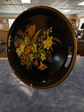 Load image into Gallery viewer, Metal Vintage Floral Black Print Tray