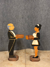 Load image into Gallery viewer, Vintage Wooden Butler &amp; Maid Serving Stands