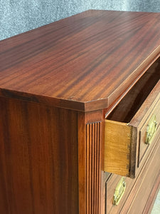 Antique Mahogany 3-Drawer Chest with Brass Hardware