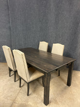 Load image into Gallery viewer, Canadel Distressed Dining Table With 4 Upholstered Chairs
