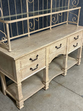 Load image into Gallery viewer, Lane Painted Wood Buffet with Wrought Iron &amp; Glass Hutch