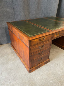 Traditional Mahogany Leather-Top Partners Desk