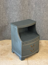 Load image into Gallery viewer, Vintage Painted Nightstand with Open Shelf &amp; Two Drawers