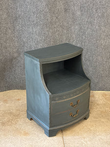Vintage Painted Nightstand with Open Shelf & Two Drawers