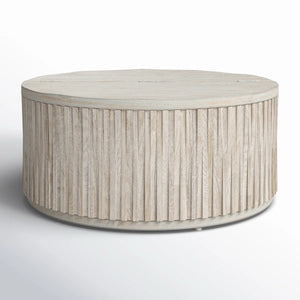 *NEW* Joss & Main Sylvia Solid Wood Drum Coffee Table with Storage