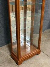 Load image into Gallery viewer, Philip Reinisch Lighted Oak Curio Display Cabinet