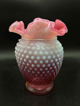 Load image into Gallery viewer, Pink Fenton Glass Ombre White Vase