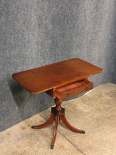 Load image into Gallery viewer, Mahogany Drop-Leaf Pedestal Lamp Table