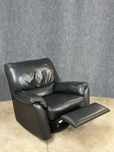 Load image into Gallery viewer, Natuzzi Italsofa Black Leather Swivel Reclining Chair