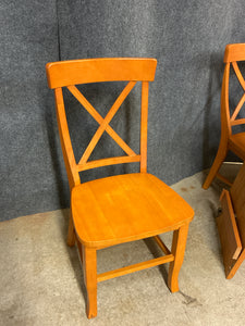 Contemporary Light Maple Dining Set with 6 Chairs and Leaf