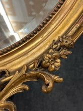 Load image into Gallery viewer, Antique 19th Century Giltwood &amp; Gesso Oval Beveled Mirror