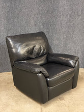 Load image into Gallery viewer, Natuzzi Italsofa Black Leather Swivel Reclining Chair