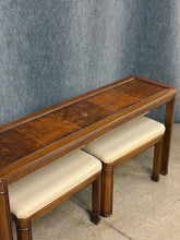 Load image into Gallery viewer, Drexel Heritage Console Table with Two Upholstered Benches