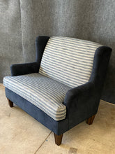 Load image into Gallery viewer, Flexsteel Blue/Grey Wingback Settee