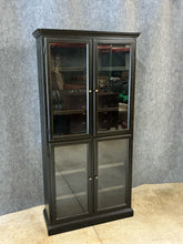 Load image into Gallery viewer, Black Glass-Door Display Cabinet