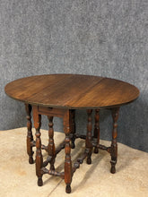 Load image into Gallery viewer, Vintage Drop-Leaf Gateleg Table with Center Drawer