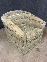 Load image into Gallery viewer, Green Barrel Chair with Polka Dot Upholstery