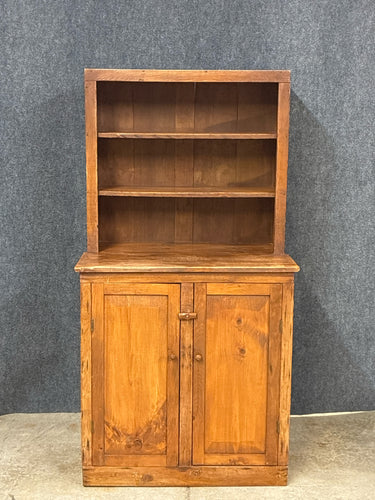 Primitive Pine Stepback Hutch