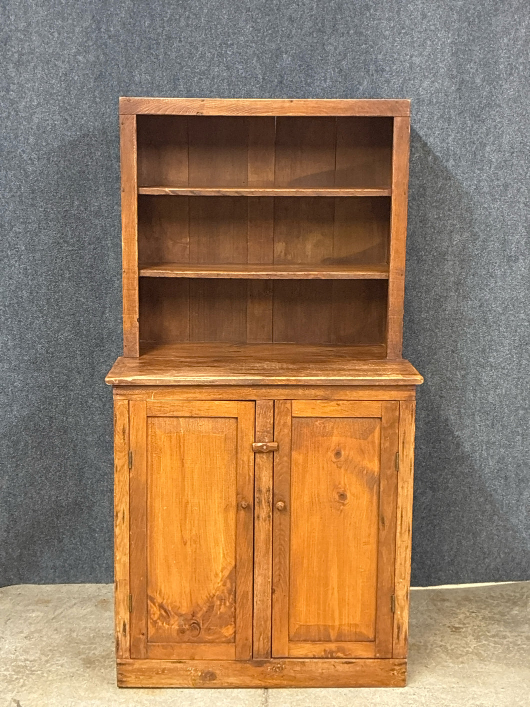 Primitive Pine Stepback Hutch