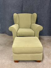 Load image into Gallery viewer, Klaussner Green Upholstered Chair With Ottoman
