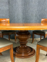 Load image into Gallery viewer, Large Round Pedestal 5 Piece Dining Set