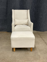 Load image into Gallery viewer, Modern Cream Swivel Rocker Chair with Ottoman