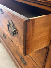 Load image into Gallery viewer, 19th Century English Burl Wood Welsh Dresser with Plate Rack