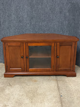 Load image into Gallery viewer, Corner TV Stand with Glass Door &amp; Side Storage