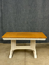 Load image into Gallery viewer, Oak-Top Dining Table, Wicker Base