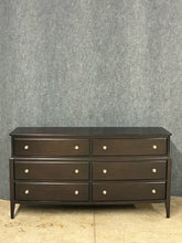 Load image into Gallery viewer, Contemporary Dark Wood Long Dresser with Tapered Legs