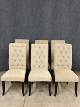 Load image into Gallery viewer, Set of 6 Beige Tufted High Back Dining Chairs