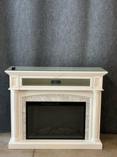 Load image into Gallery viewer, Source Pro White Electric Fireplace Mantel &amp; Media Console