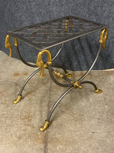 Load image into Gallery viewer, Neoclassical Iron Side Table with Brass Swan Heads