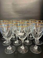 Load image into Gallery viewer, 11 Piece Lenox Clear Crystal Gold Trim Glasses