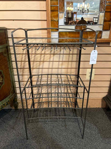 Glass Top Metal Wine Rack