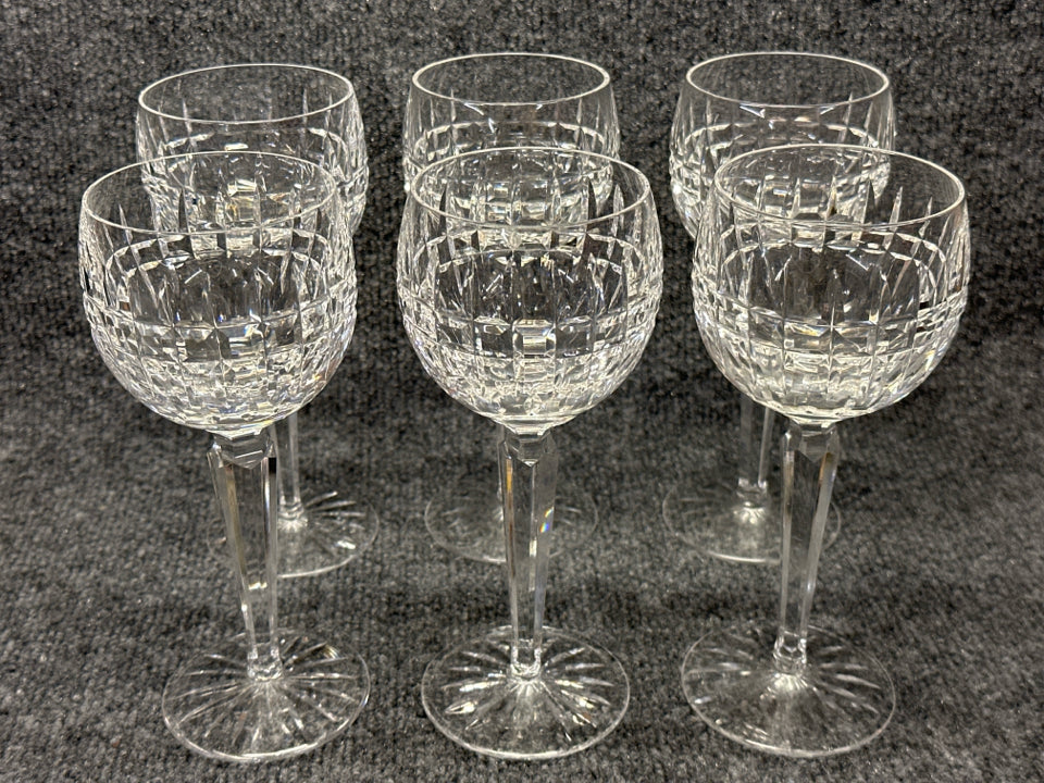 6 Piece Waterford Glenmore Crystal Glasses
