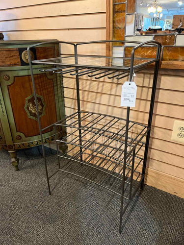 Glass Top Metal Wine Rack